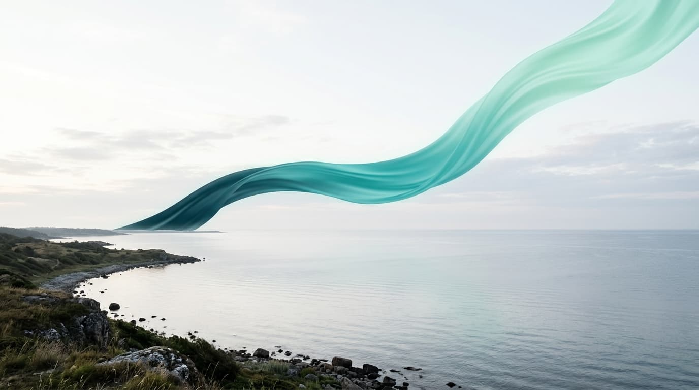 Aurora-Farbband über der Ostseeküste — Kurs Nordost