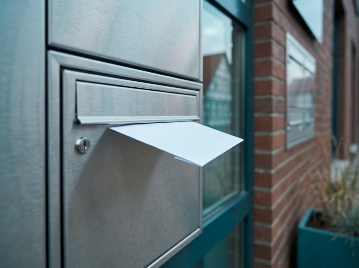 Briefumschlag wird an der Geschäftsadresse von GermanOffice247 in Penkun persönlich angenommen