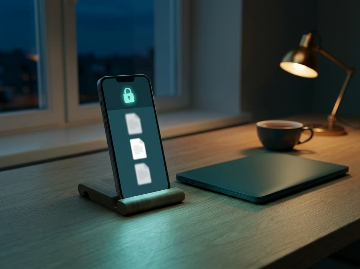 Digitales Postfach mit gescannter Geschäftspost auf dem Laptop-Bildschirm